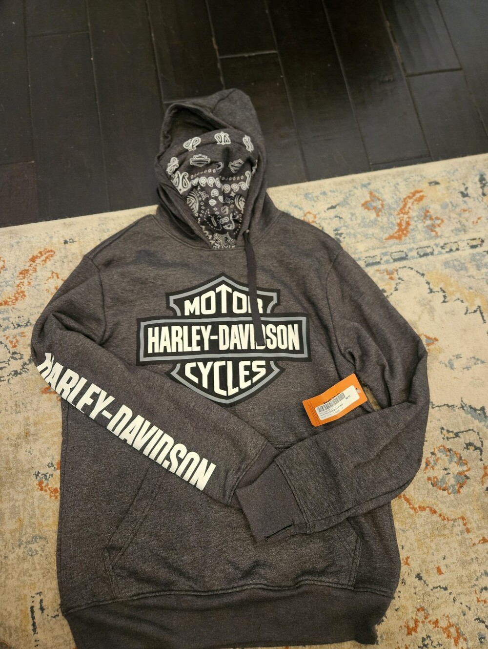 NWT Harley-Davidson Huntington Beach CA Bandana Mask Hoodie Men’s S / Womens M